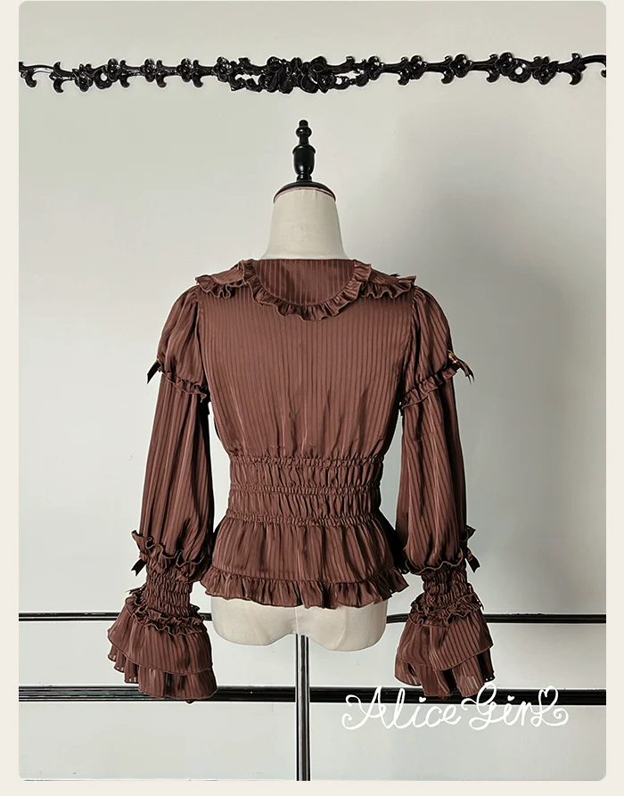 Alice Girl - Bear Chocolate Bar - Kawaii Lolita Blouse, Long Sleeve - Image 27
