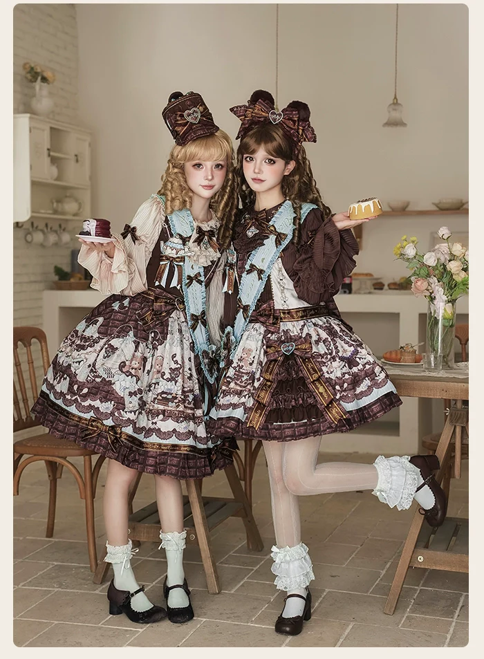 Alice Girl - Bear Chocolate Bar - Kawaii Lolita Blouse, Long Sleeve - Image 7