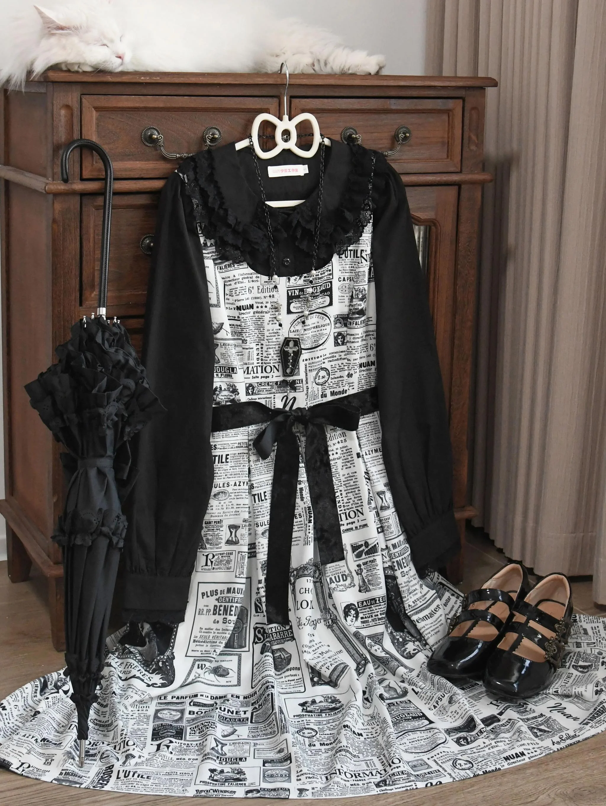 Half Sugar Milk Cake - Kawaii Lolita Blouse Peter-pan Collar and Puffy Sleeve Shirt - Image 4