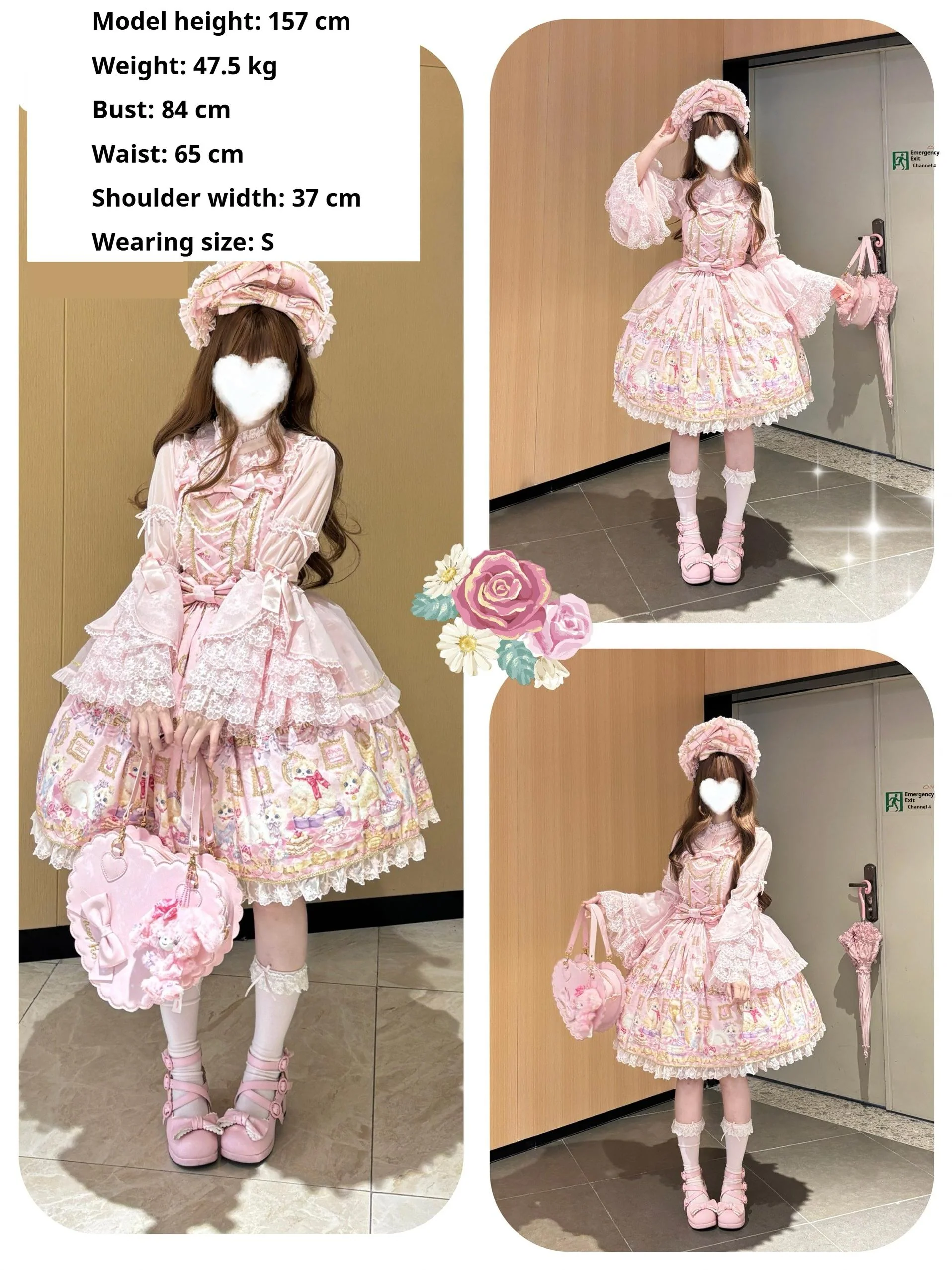 Discovering Treasures - Picture Frame Cat - Kawaii Lolita Dress Suit Cat Print JSK and OP - Image 14