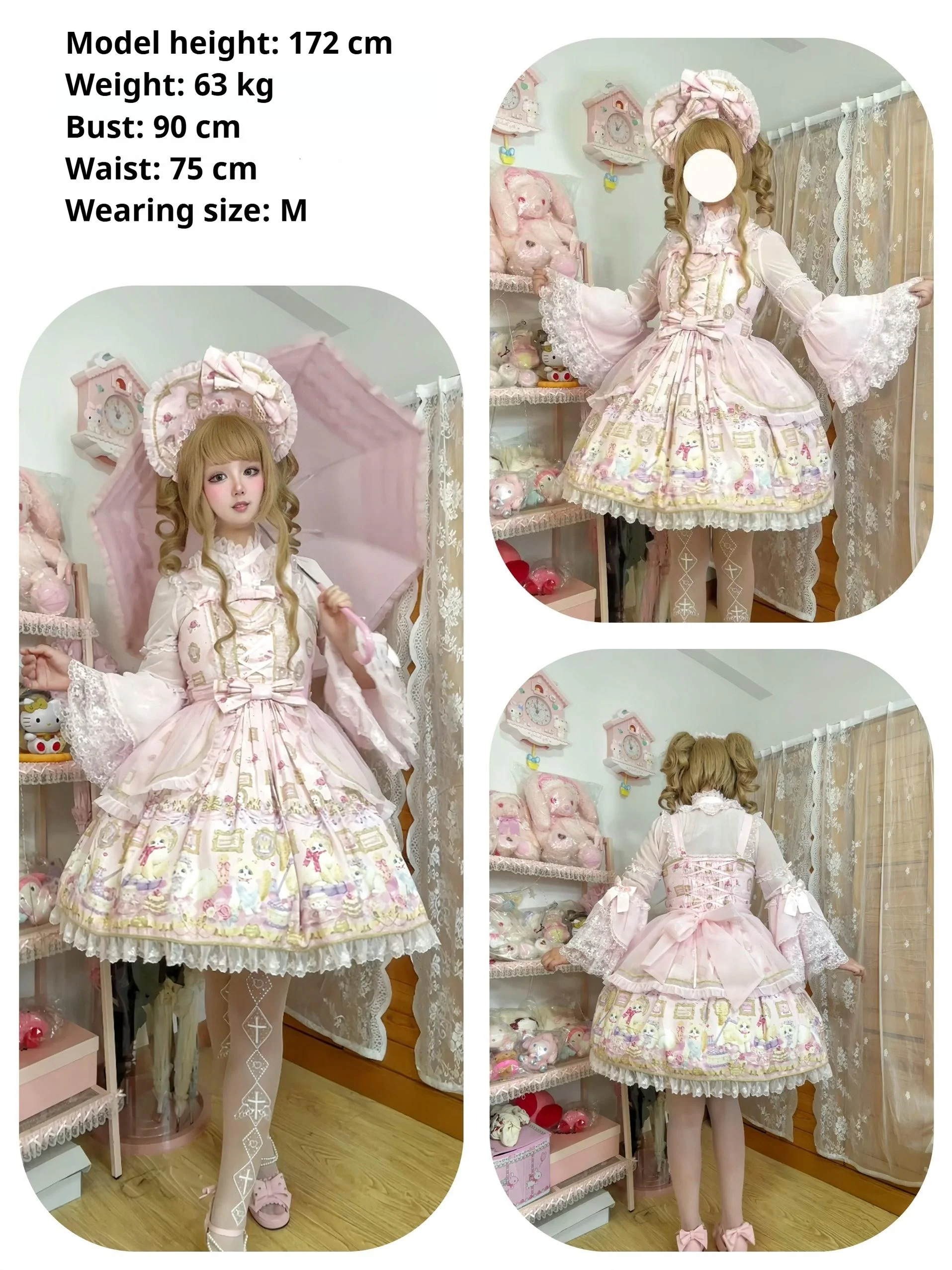 Discovering Treasures - Picture Frame Cat - Kawaii Lolita Dress Suit Cat Print JSK and OP - Image 15
