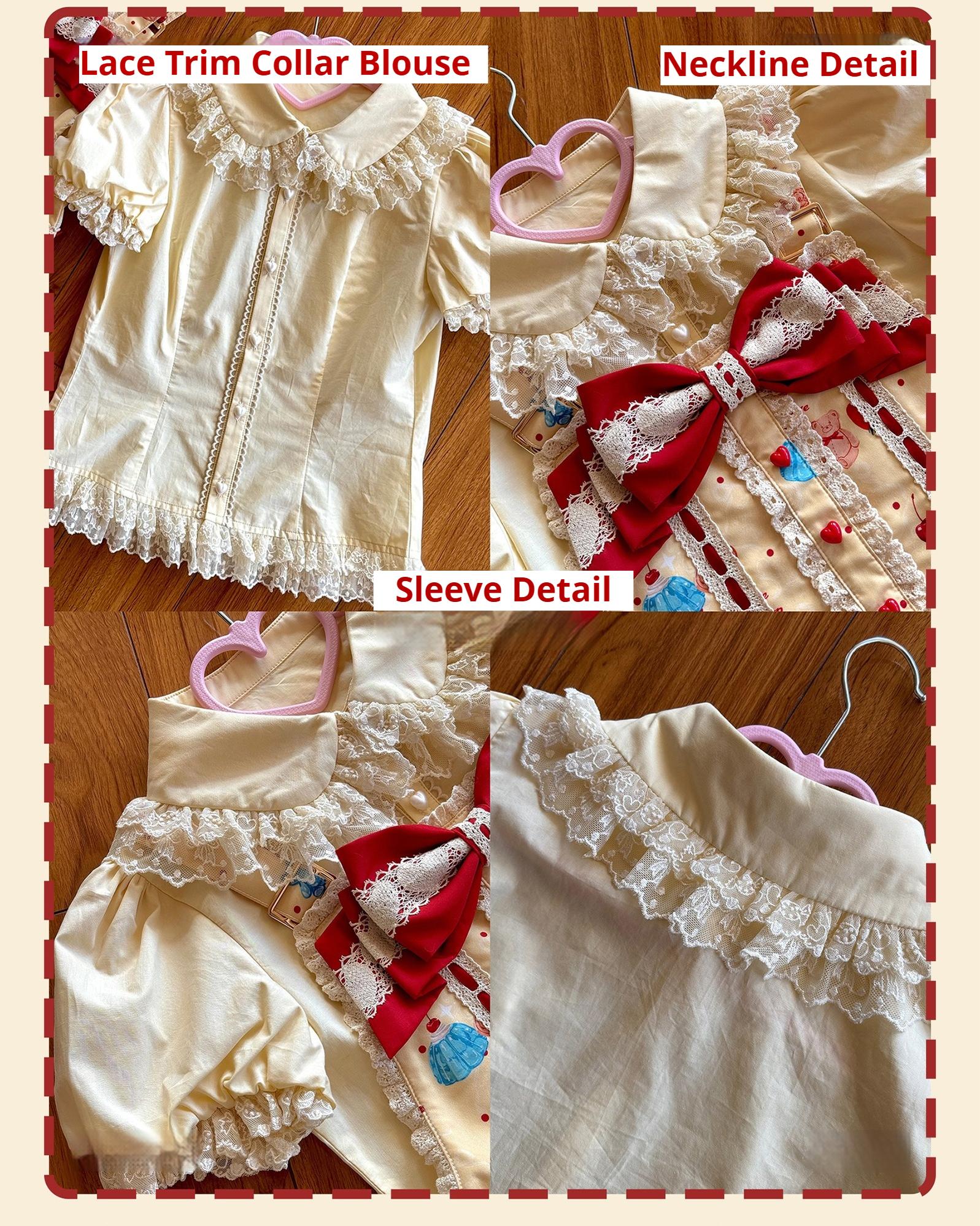 Showa Dessert Showcase - Kawaii Lolita Dress Suit Pudding-Inspired JSK/Salopette - Image 35