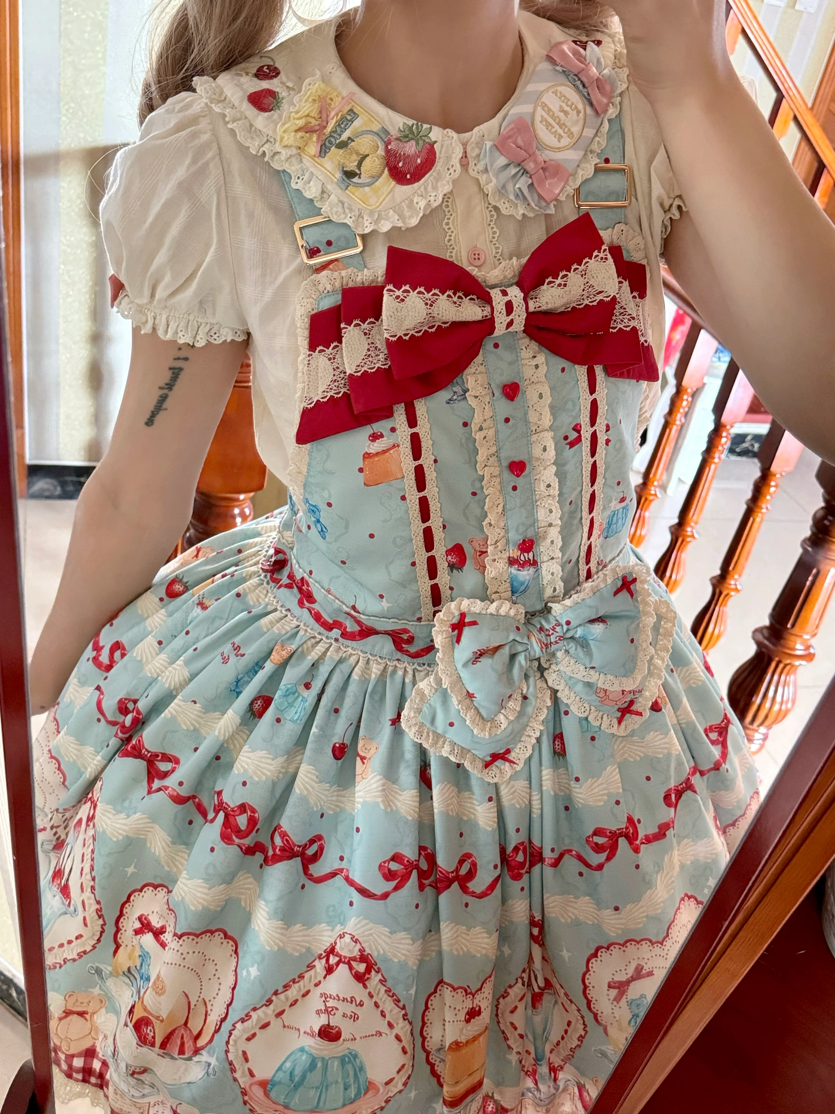 Showa Dessert Showcase - Kawaii Lolita Dress Suit Pudding-Inspired JSK/Salopette - Image 55