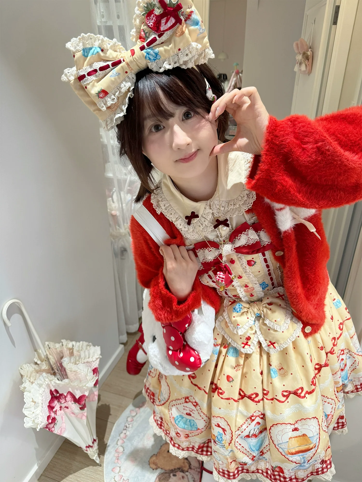 Showa Dessert Showcase - Kawaii Lolita Dress Suit Pudding-Inspired JSK/Salopette - Image 56