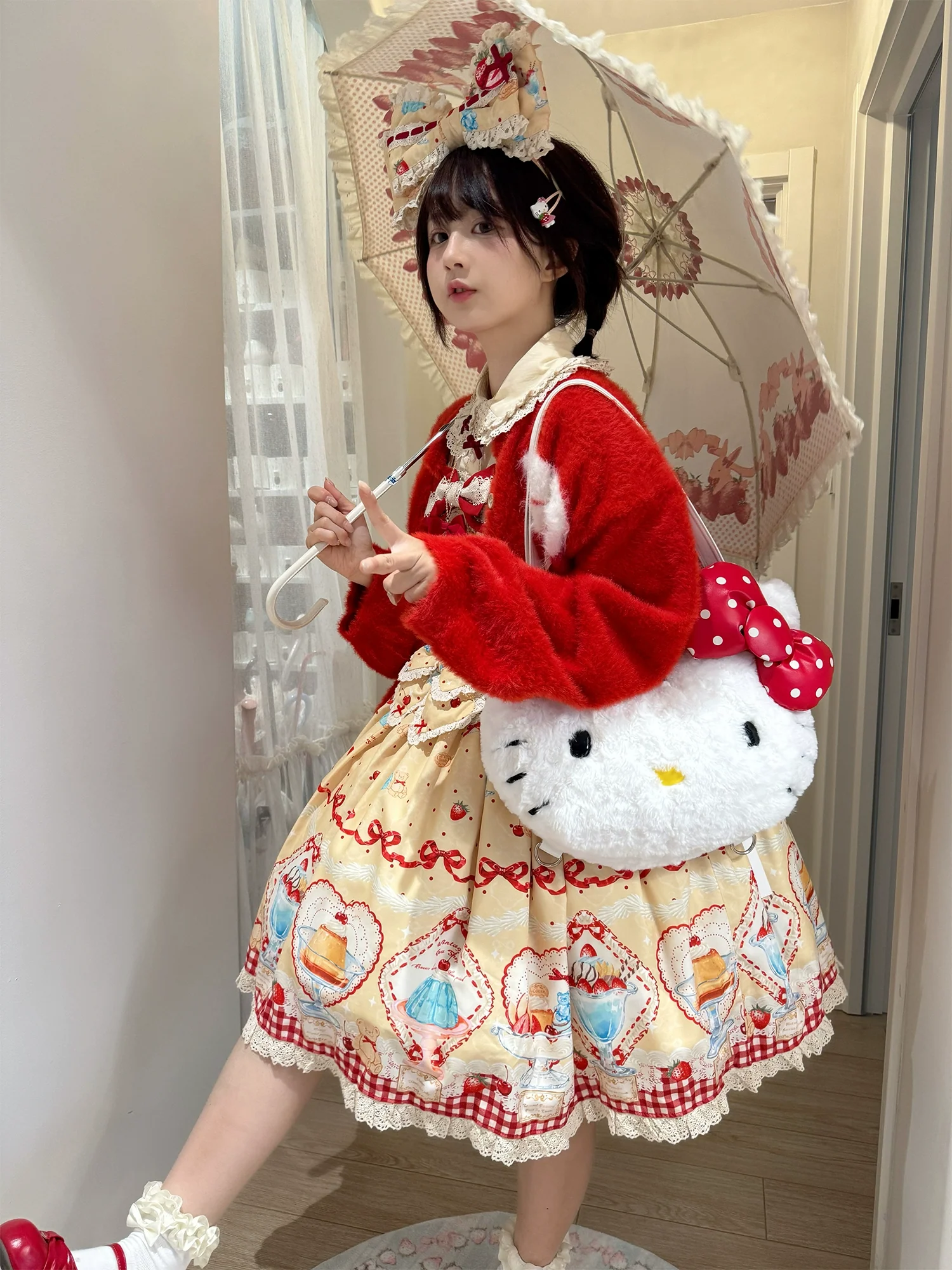 Showa Dessert Showcase - Kawaii Lolita Dress Suit Pudding-Inspired JSK/Salopette - Image 7