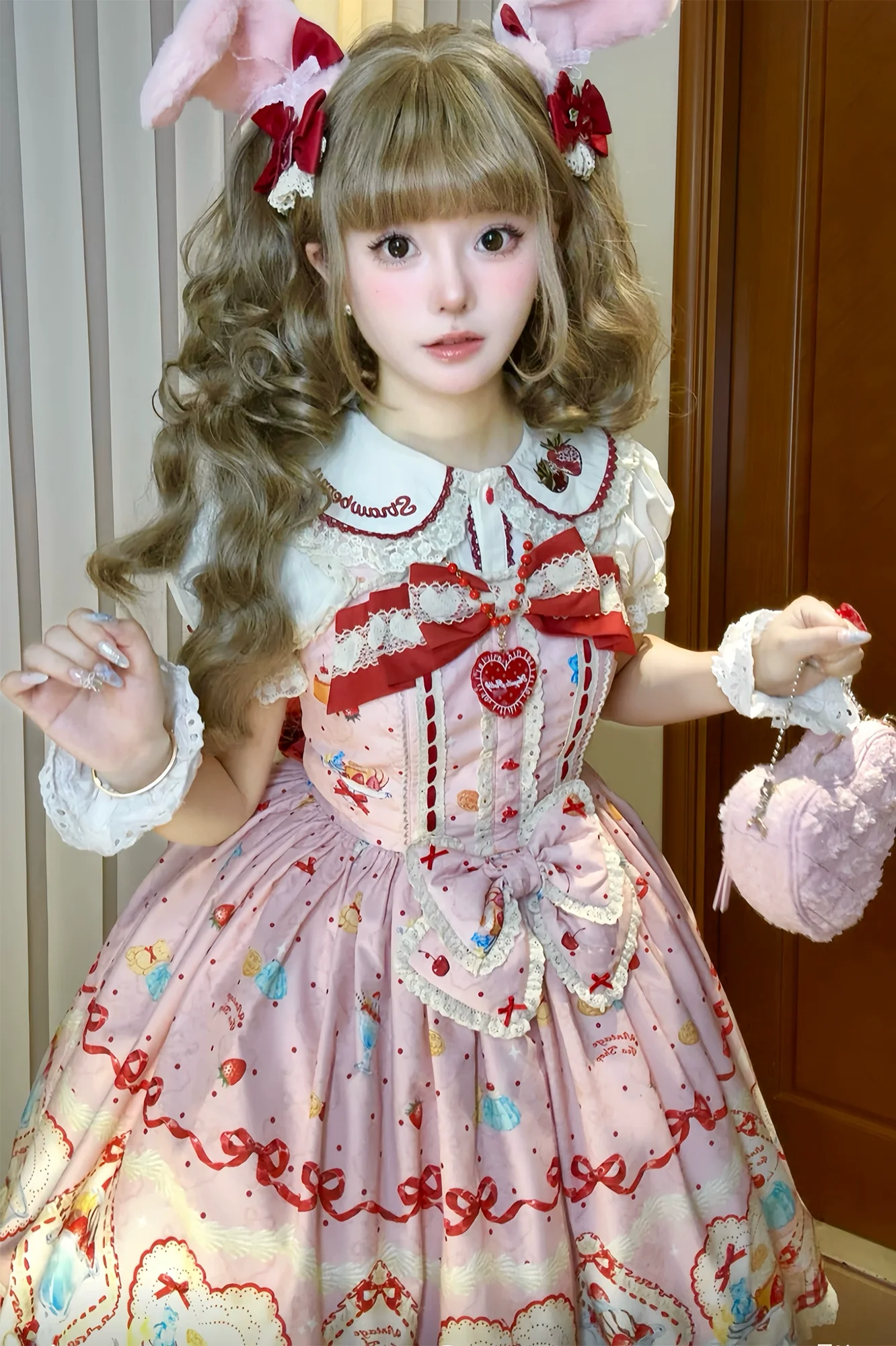 Showa Dessert Showcase - Kawaii Lolita Dress Suit Pudding-Inspired JSK/Salopette - Image 9