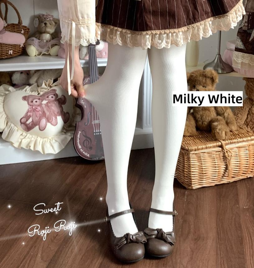 Roji Roji - Kawaii Lolita Fleece-Lined Tights, Multiple Colors - Image 5