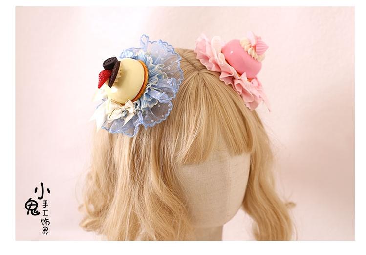 Xiaogui - Sweet Cake - Kawaii Lolita Hairpin Cake Flower Pill Headdress - Image 18