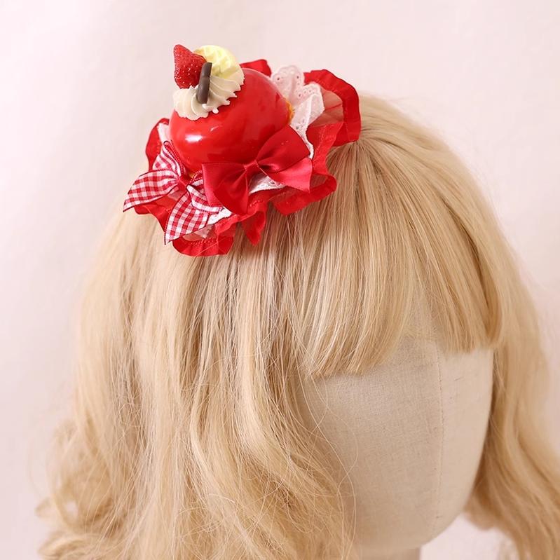 Xiaogui - Sweet Cake - Kawaii Lolita Hairpin Cake Flower Pill Headdress - Image 5