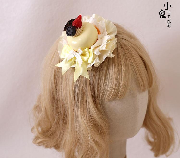 Xiaogui - Sweet Cake - Kawaii Lolita Hairpin Cake Flower Pill Headdress - Image 9