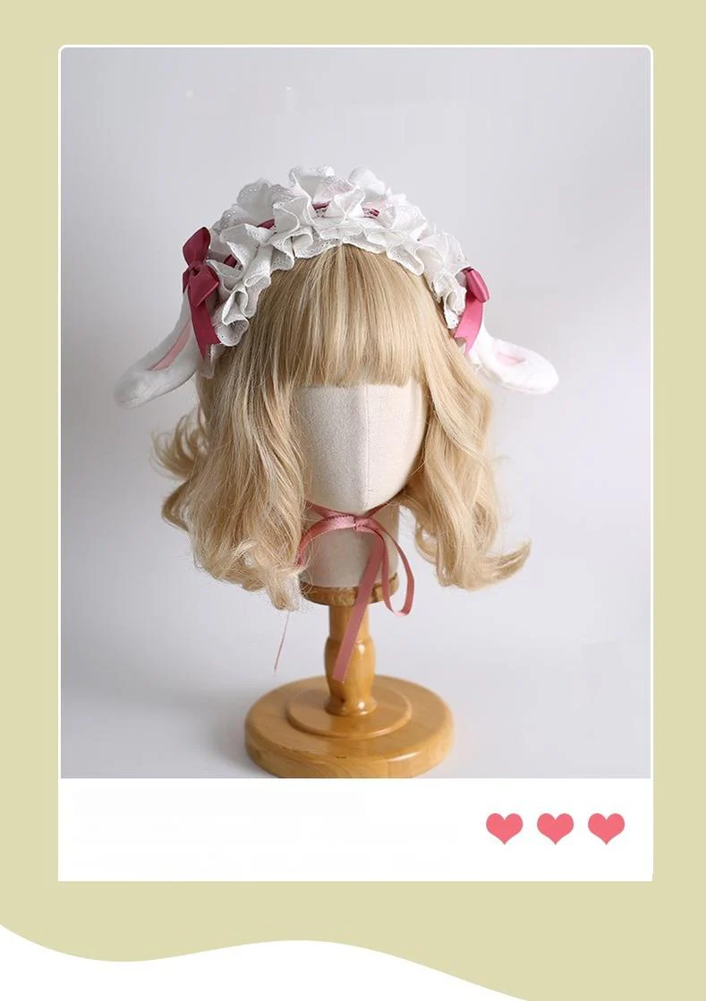 Xiaogui - Kawaii Lolita Headband with Bunny Ear Clip - Image 4