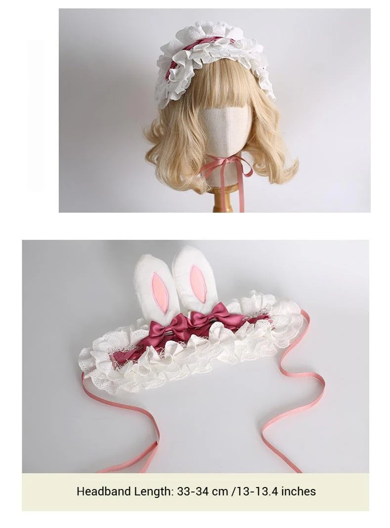 Xiaogui - Kawaii Lolita Headband with Bunny Ear Clip - Image 5