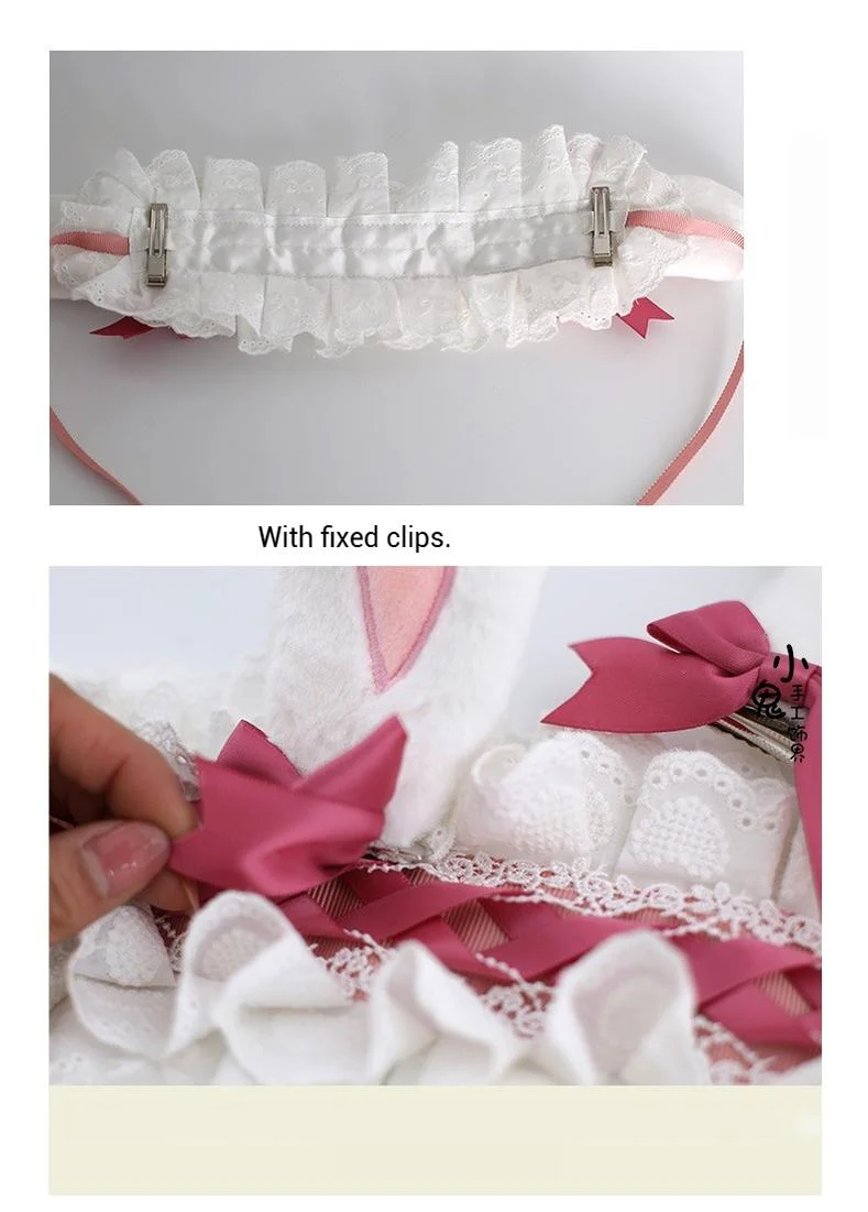 Xiaogui - Kawaii Lolita Headband with Bunny Ear Clip - Image 8