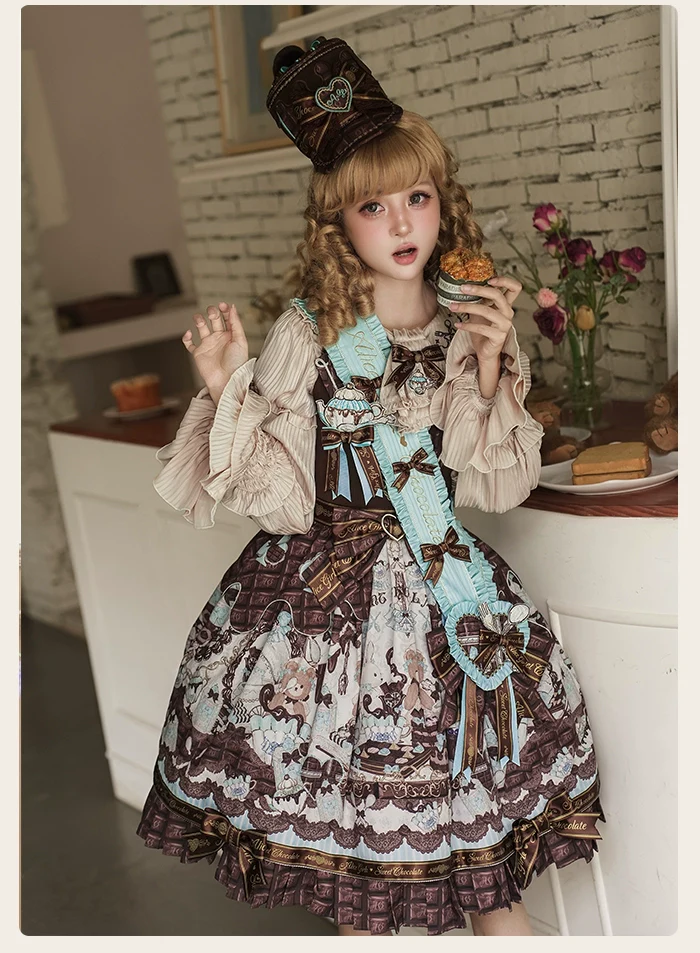 Alice Girl - Bear Chocolate Bar - Kawaii Lolita Headdress Set - Image 8