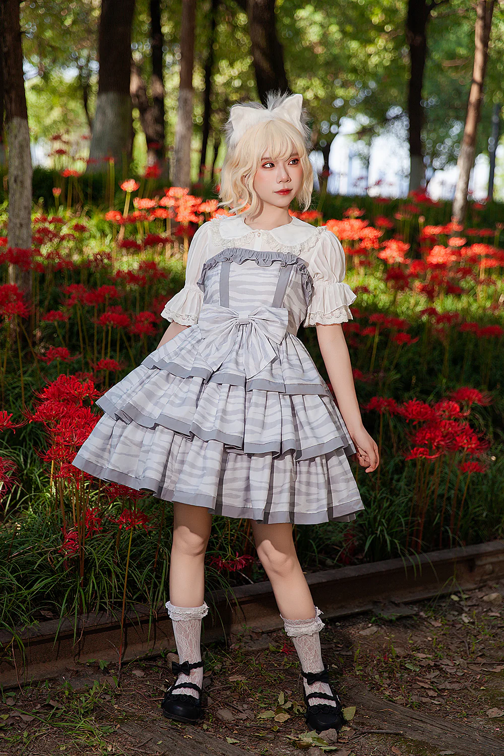 Cloth Cat - Kawaii Lolita JSK Multi-Color Tiered Ruffles Dress - Image 3