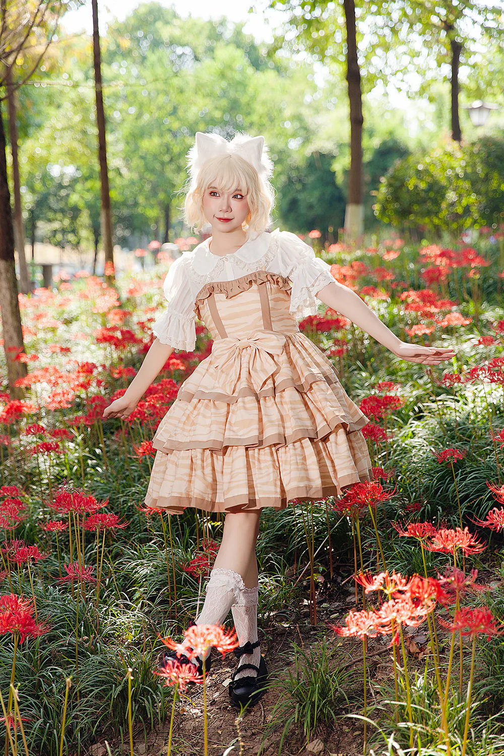 Cloth Cat - Kawaii Lolita JSK Multi-Color Tiered Ruffles Dress - Image 5