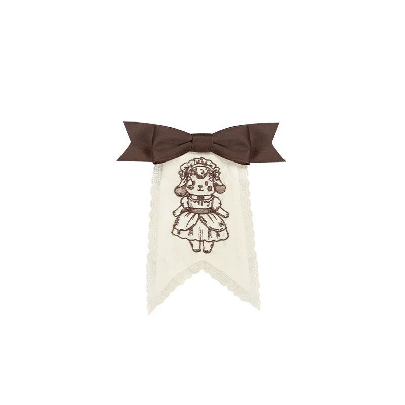 With PUJI - Sugar Frost Tale - Kawaii Lolita OP Button Closure Dress, Lamb & Bunny Embroidery - Image 24