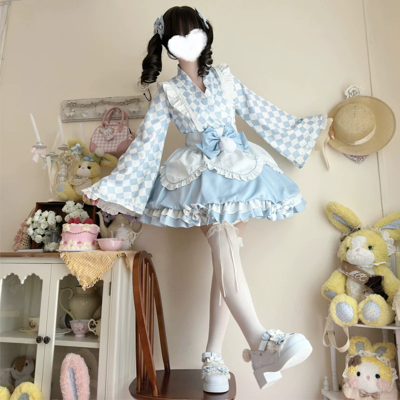 Hanguliang - Kawaii Lolita OP Dress Maid Lolita Summer Dress - Image 10