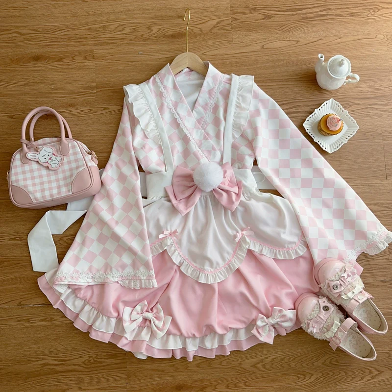 Hanguliang - Kawaii Lolita OP Dress Maid Lolita Summer Dress - Image 12