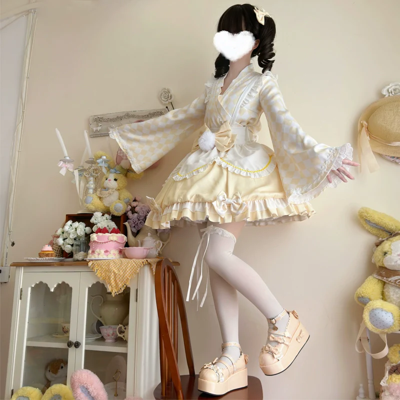 Hanguliang - Kawaii Lolita OP Dress Maid Lolita Summer Dress - Image 4