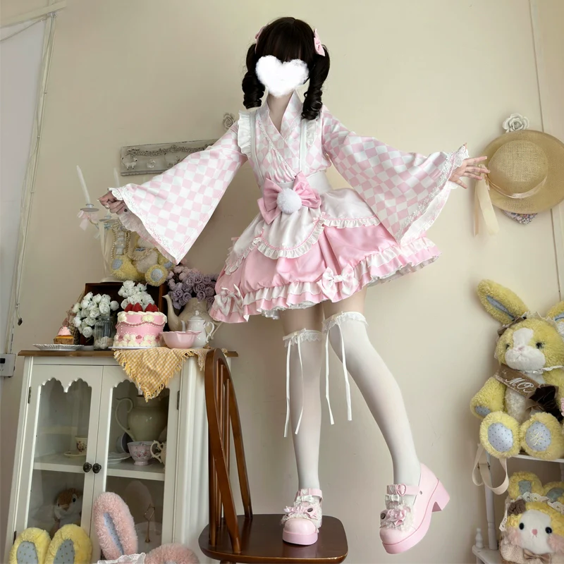Hanguliang - Kawaii Lolita OP Dress Maid Lolita Summer Dress - Image 5
