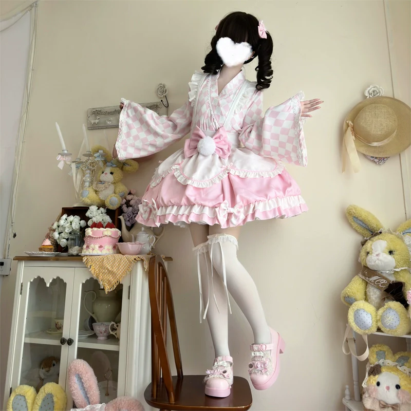 Hanguliang - Kawaii Lolita OP Dress Maid Lolita Summer Dress - Image 6