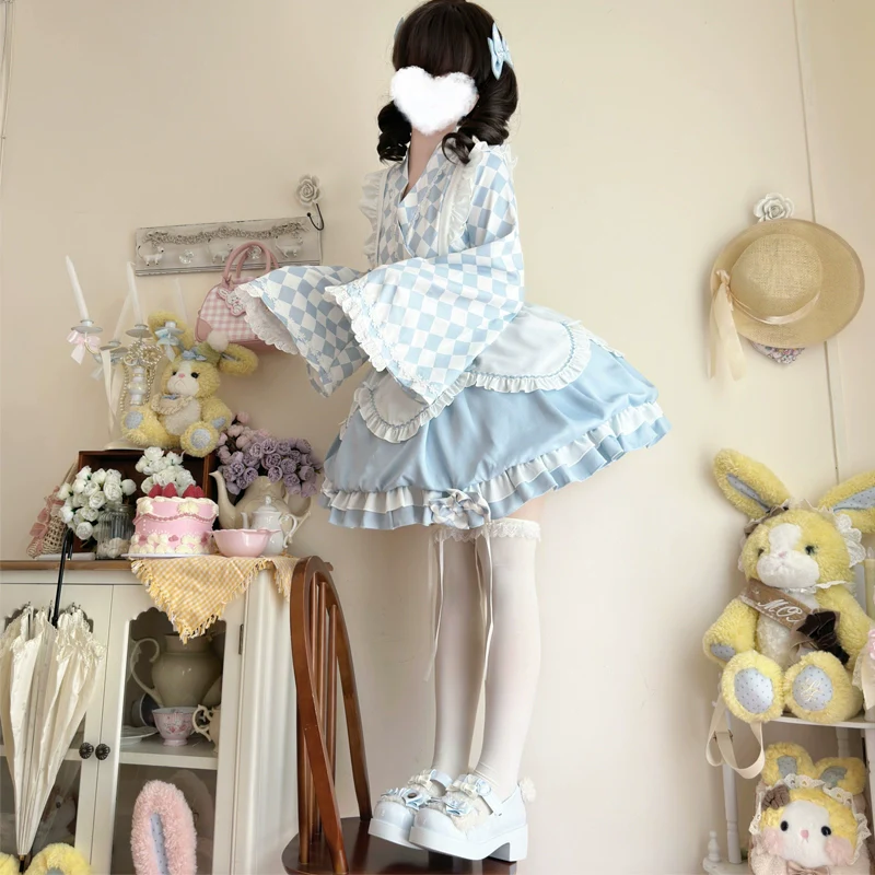 Hanguliang - Kawaii Lolita OP Dress Maid Lolita Summer Dress - Image 9