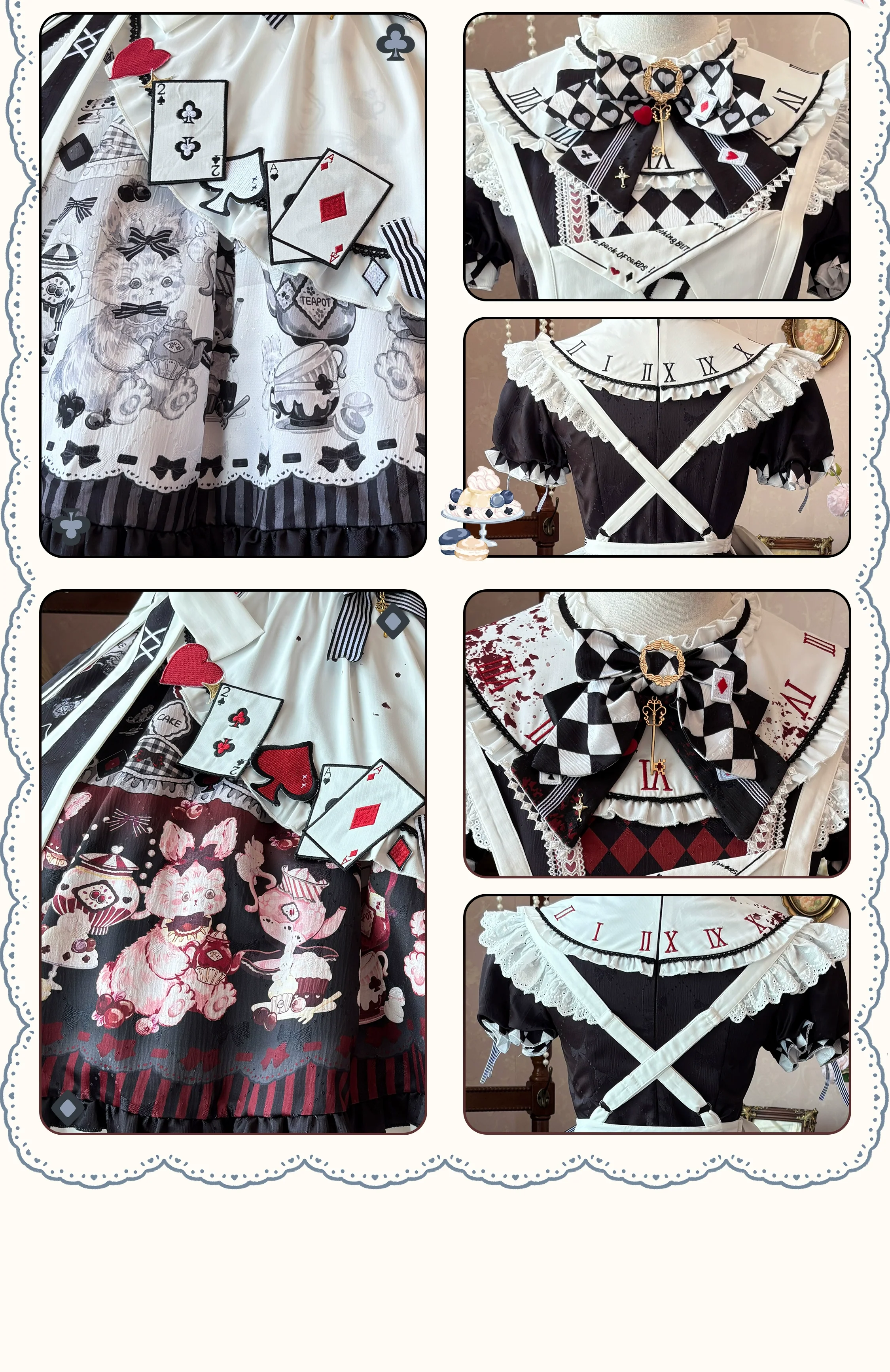 Alice - Kawaii Lolita OP Dress, Rabbit & Playing Card Motifs - Image 32