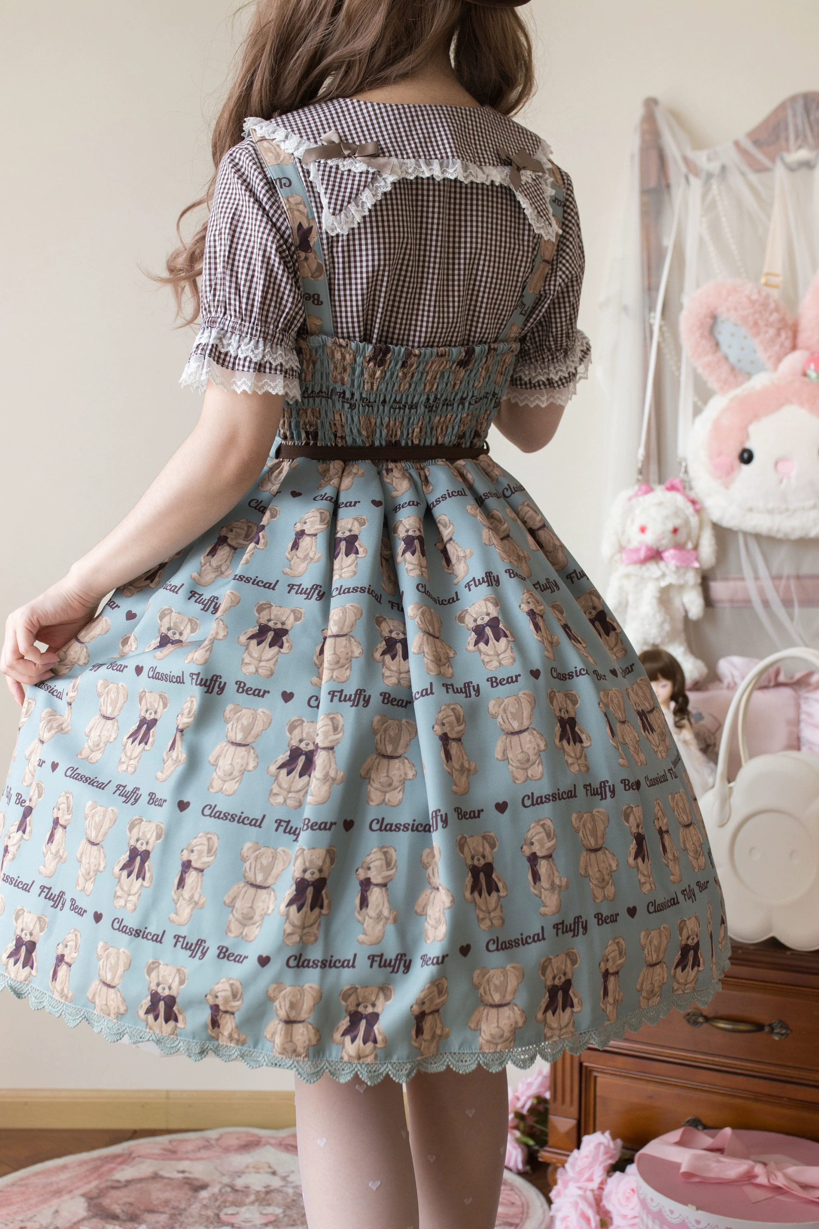 Kawaii Lolita Plaid Blouse With Cat Ear Peter Pan Collar - Image 14