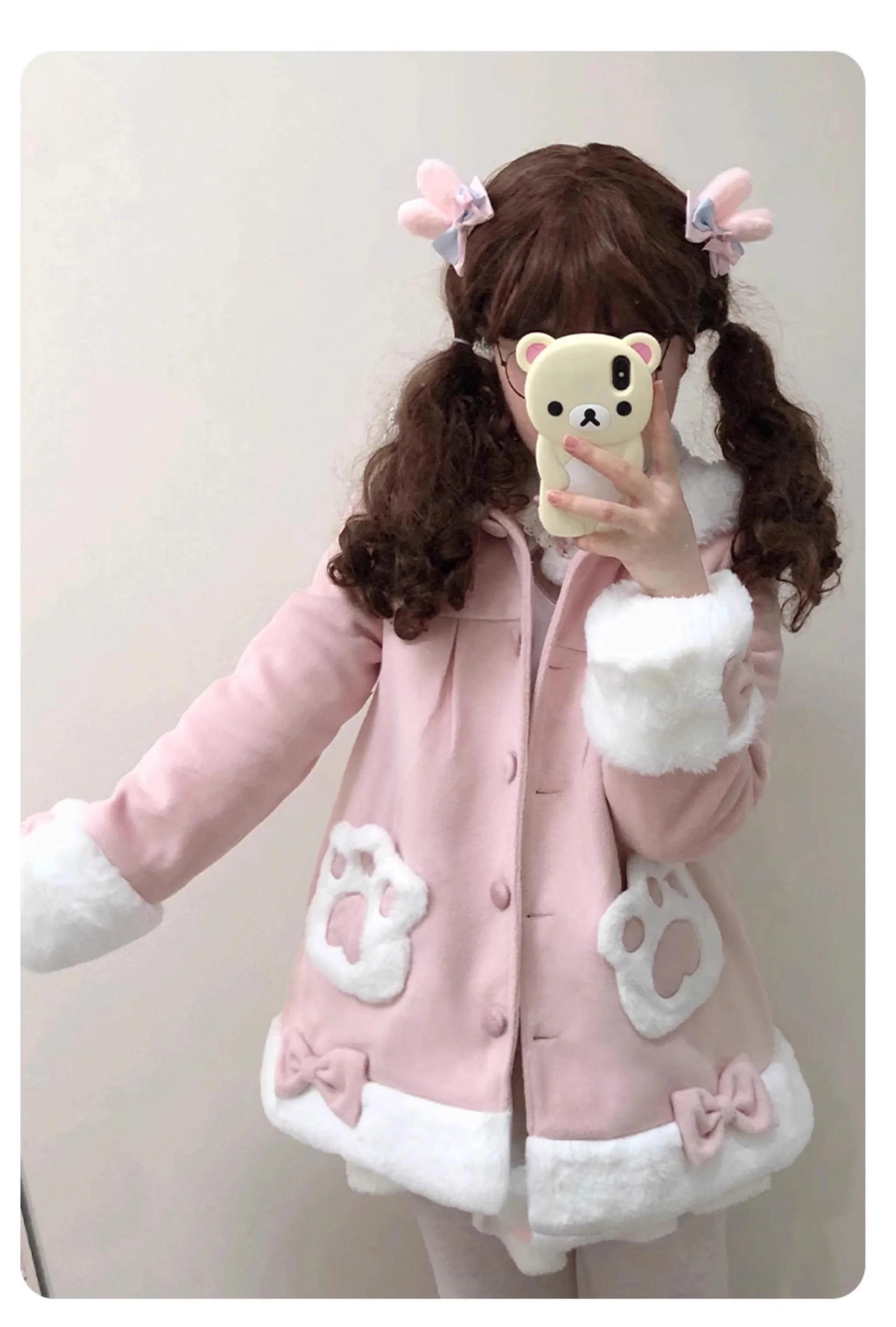 Calico Cat - Kawaii Lolita Plush Coat Lovely Warm Winter Coat - Image 11