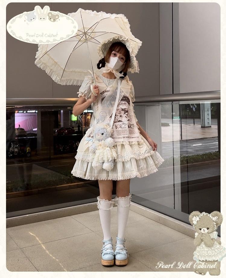 Pearl Doll Cabinet - Kawaii Lolita Plush Doll Bag with Outfit - Image 14