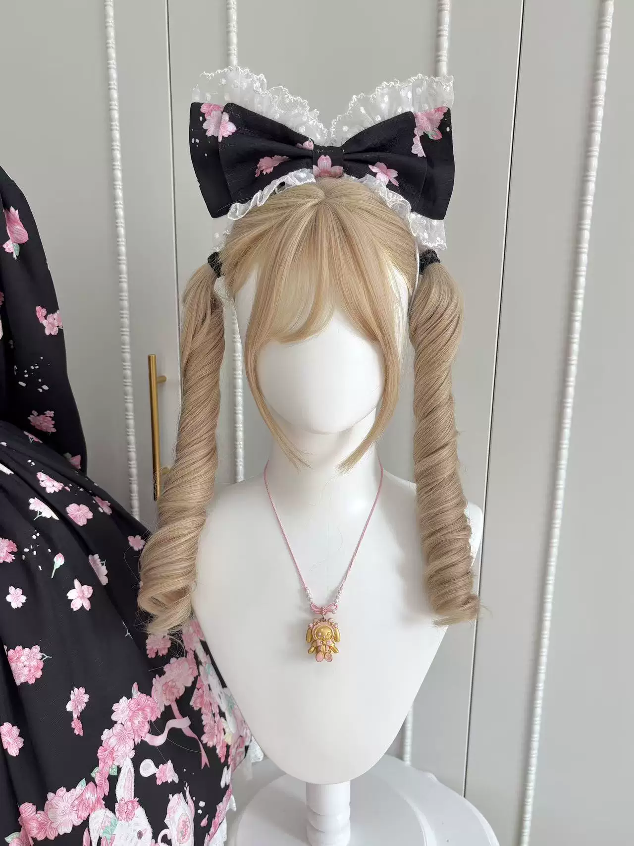 Sakura Bunny - Kawaii Lolita Sakura Print KC & Hair Clip - Image 2