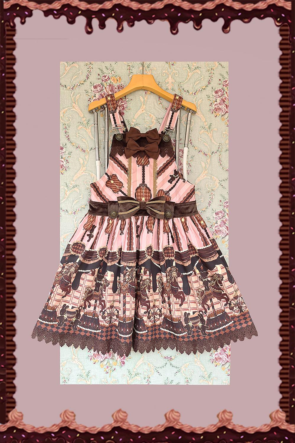 Chocolate Carousel - Kawaii Lolita Salopette Dress Set - Image 13