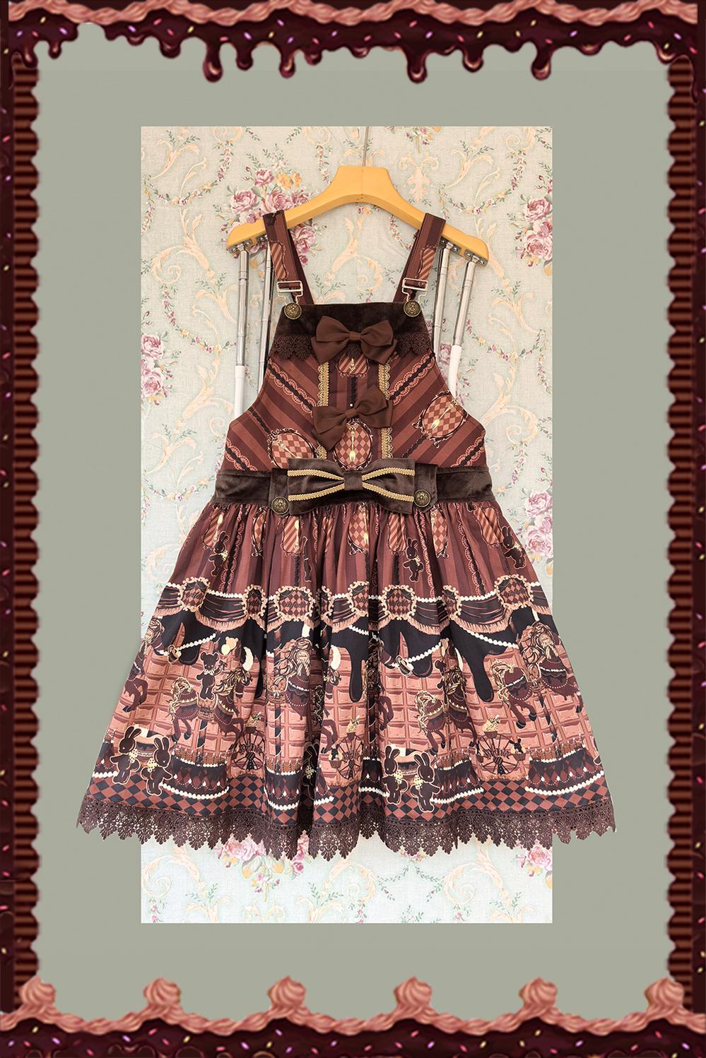Chocolate Carousel - Kawaii Lolita Salopette Dress Set - Image 14