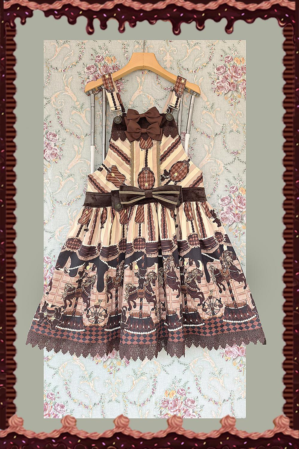 Chocolate Carousel - Kawaii Lolita Salopette Dress Set - Image 15