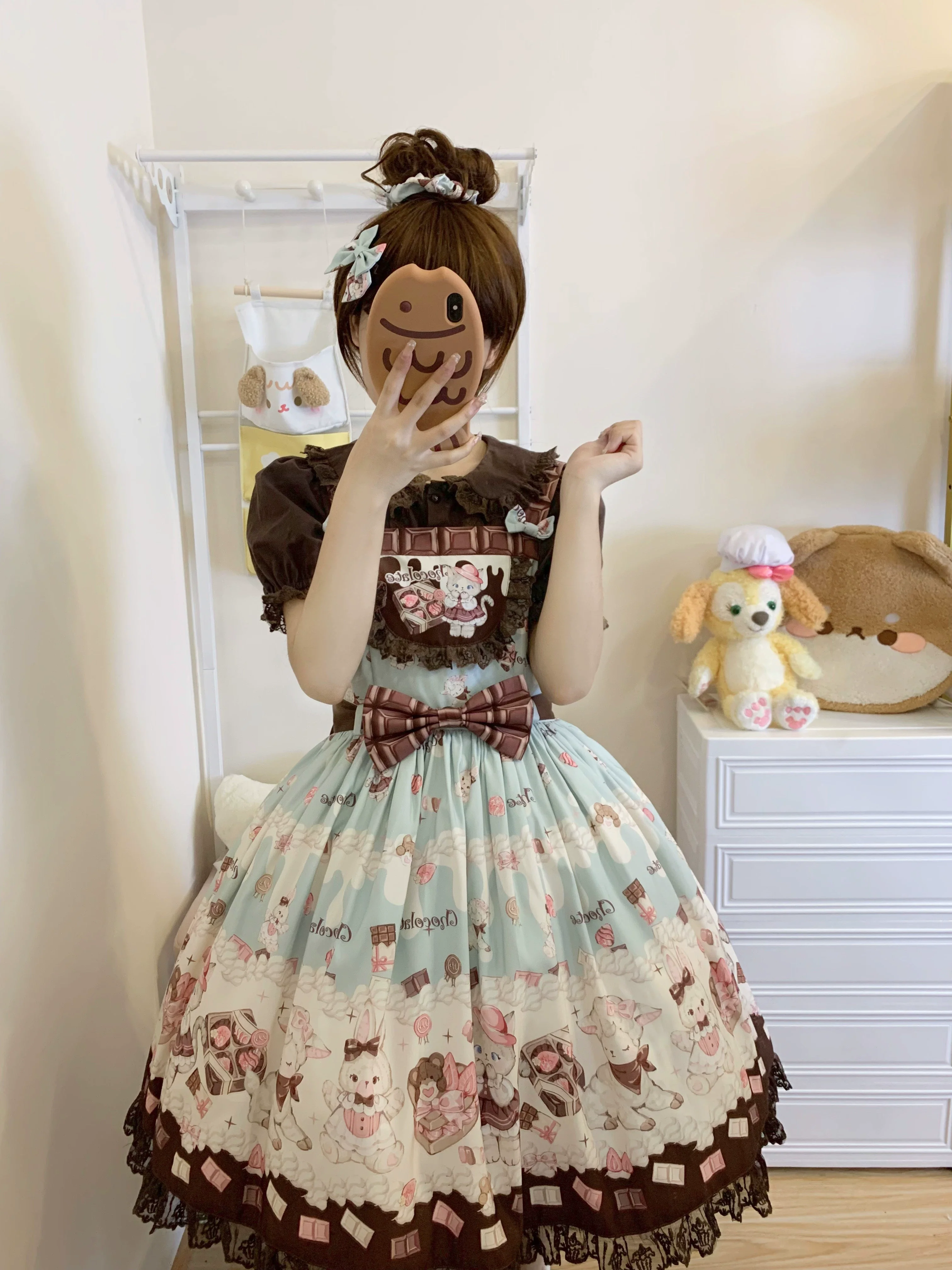TwilightCrush - Heartbeat Miao Qiao - Kawaii Lolita Salopette Summer Cat Print Dress - Image 3