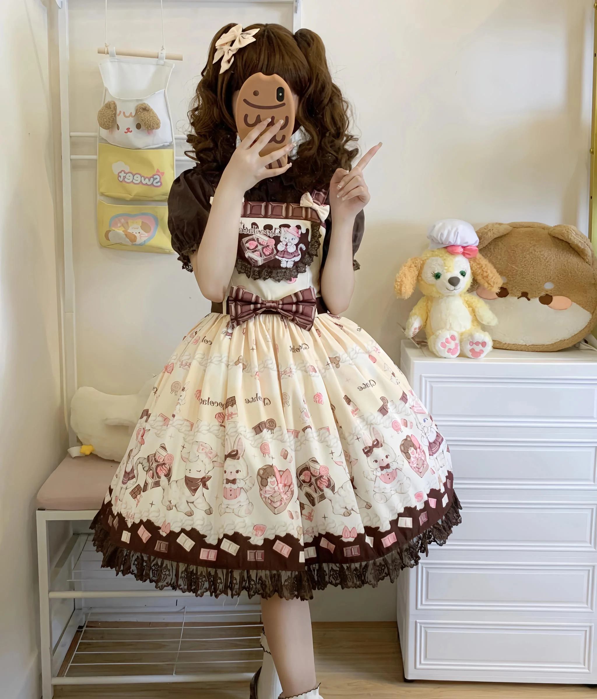 TwilightCrush - Heartbeat Miao Qiao - Kawaii Lolita Salopette Summer Cat Print Dress - Image 5