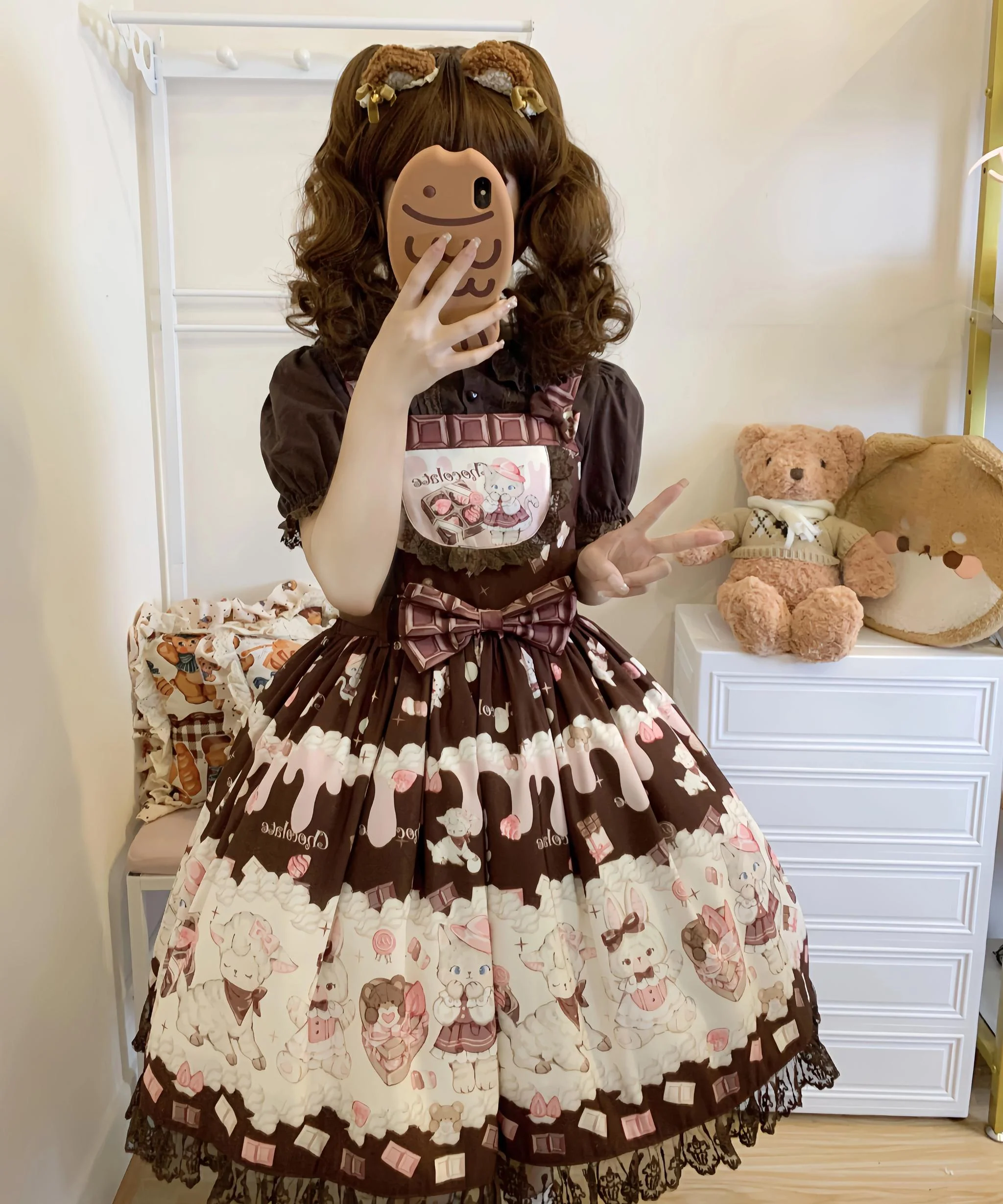 TwilightCrush - Heartbeat Miao Qiao - Kawaii Lolita Salopette Summer Cat Print Dress - Image 6