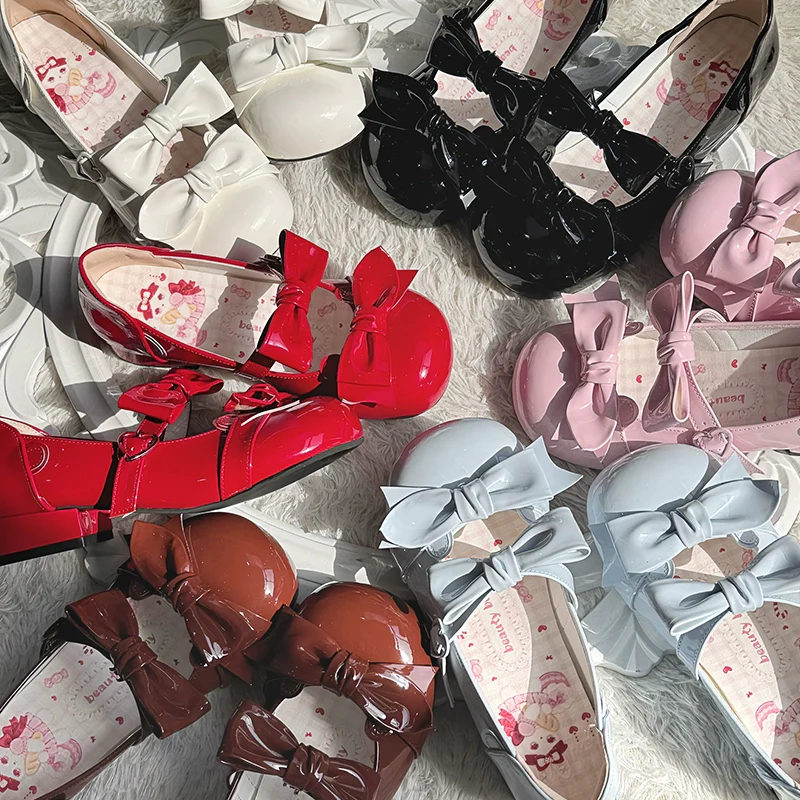 Beauty Bunny - Kawaii Lolita Shoes Low Heels Round Toe PU Shoes - Image 4