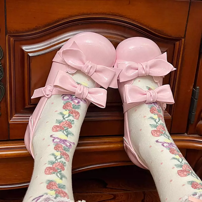 Beauty Bunny - Kawaii Lolita Shoes Low Heels Round Toe PU Shoes - Image 53