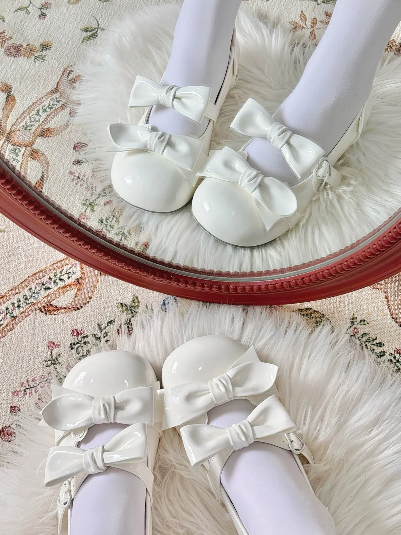 Beauty Bunny - Kawaii Lolita Shoes Low Heels Round Toe PU Shoes - Image 8
