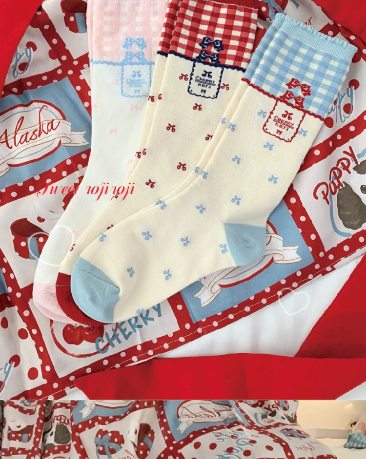 Roji Roji - Kawaii Lolita Socks Bows Sock for Spring/Summer Wear - Image 2