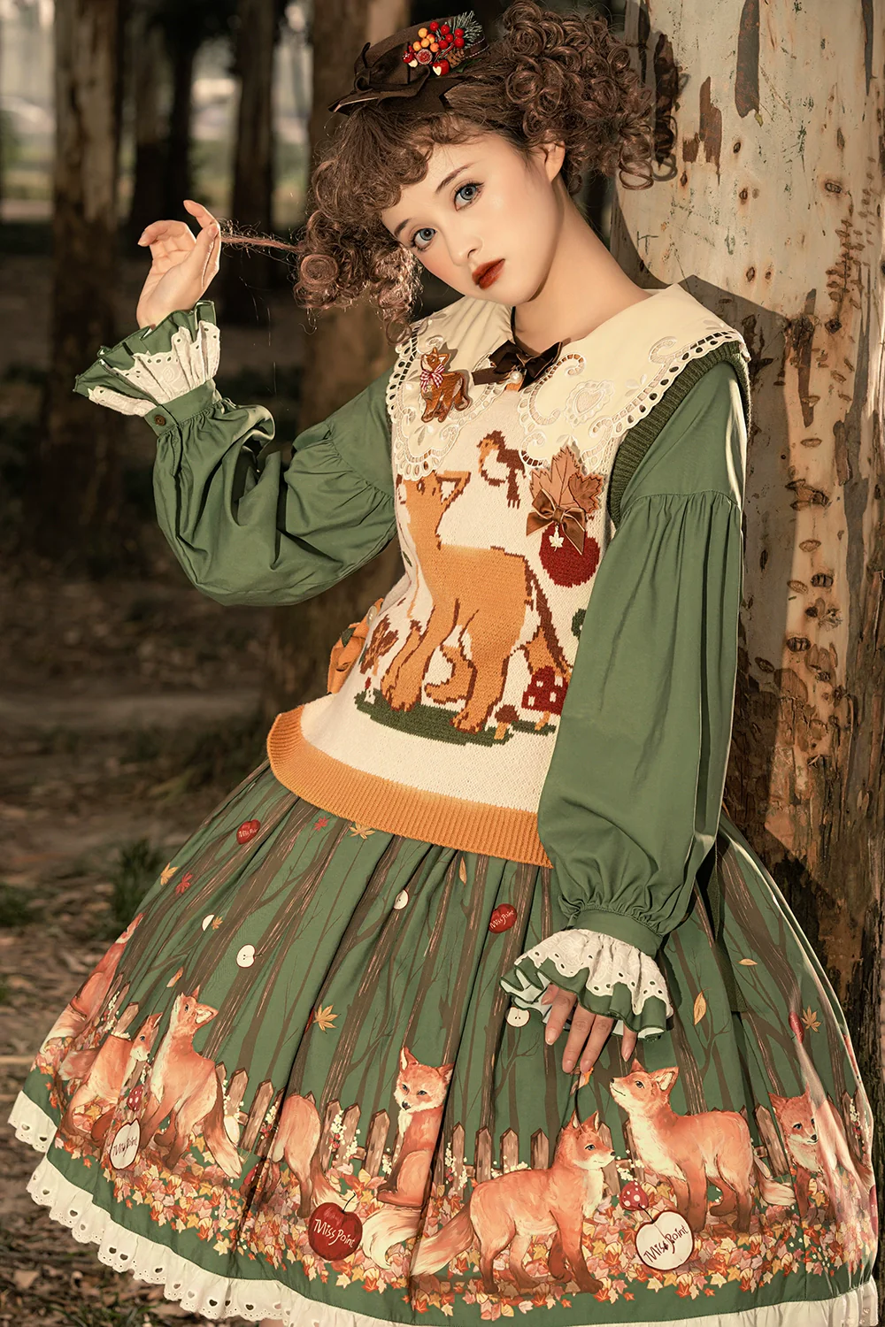 Chubby Fox in the Forest - Kawaii Lolita Vest Customized Lolita Sweater - Image 14