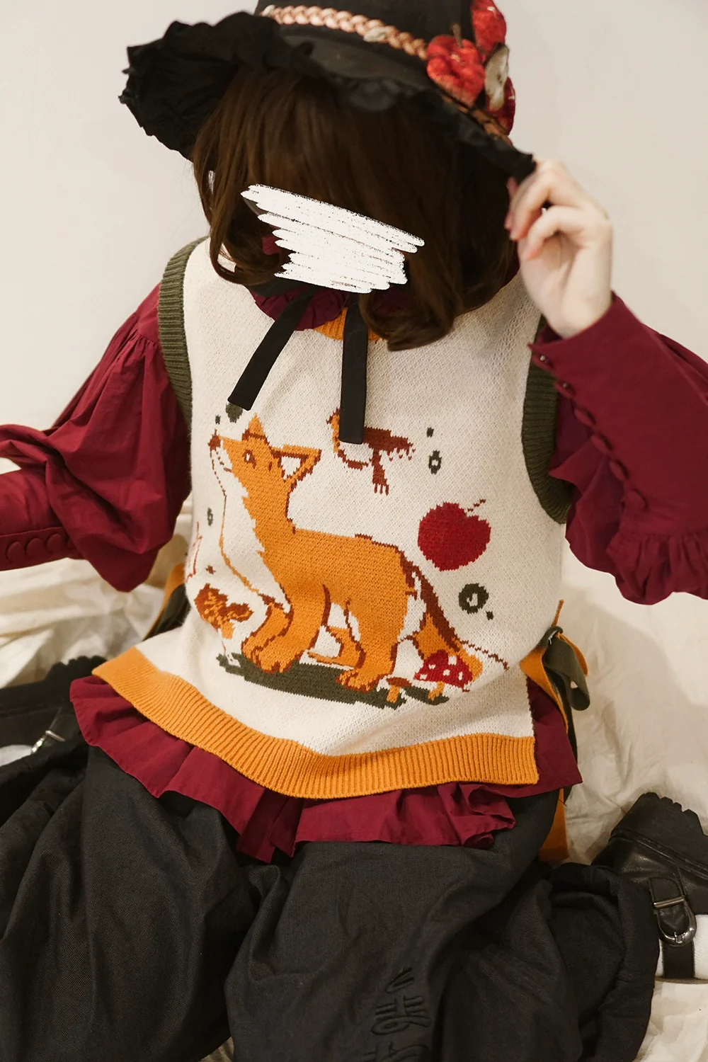 Chubby Fox in the Forest - Kawaii Lolita Vest Customized Lolita Sweater - Image 28