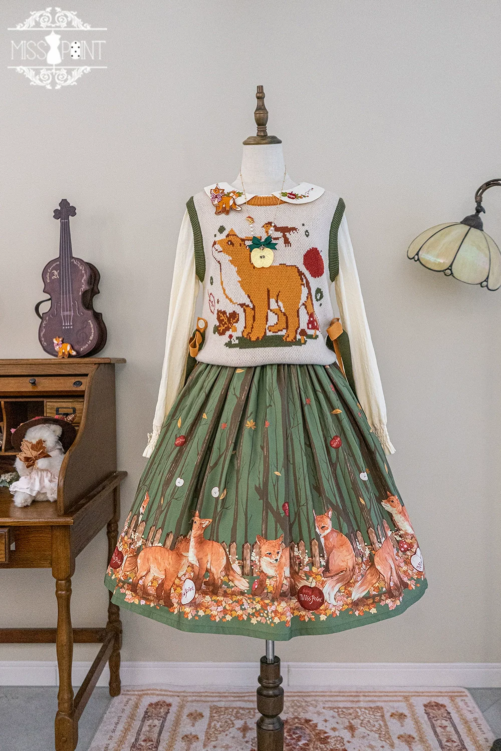 Chubby Fox in the Forest - Kawaii Lolita Vest Customized Lolita Sweater - Image 29