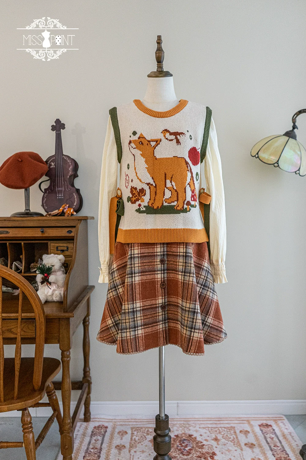 Chubby Fox in the Forest - Kawaii Lolita Vest Customized Lolita Sweater - Image 35