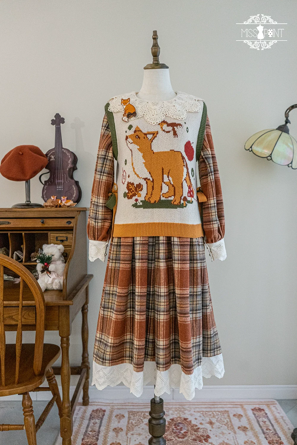Chubby Fox in the Forest - Kawaii Lolita Vest Customized Lolita Sweater - Image 37