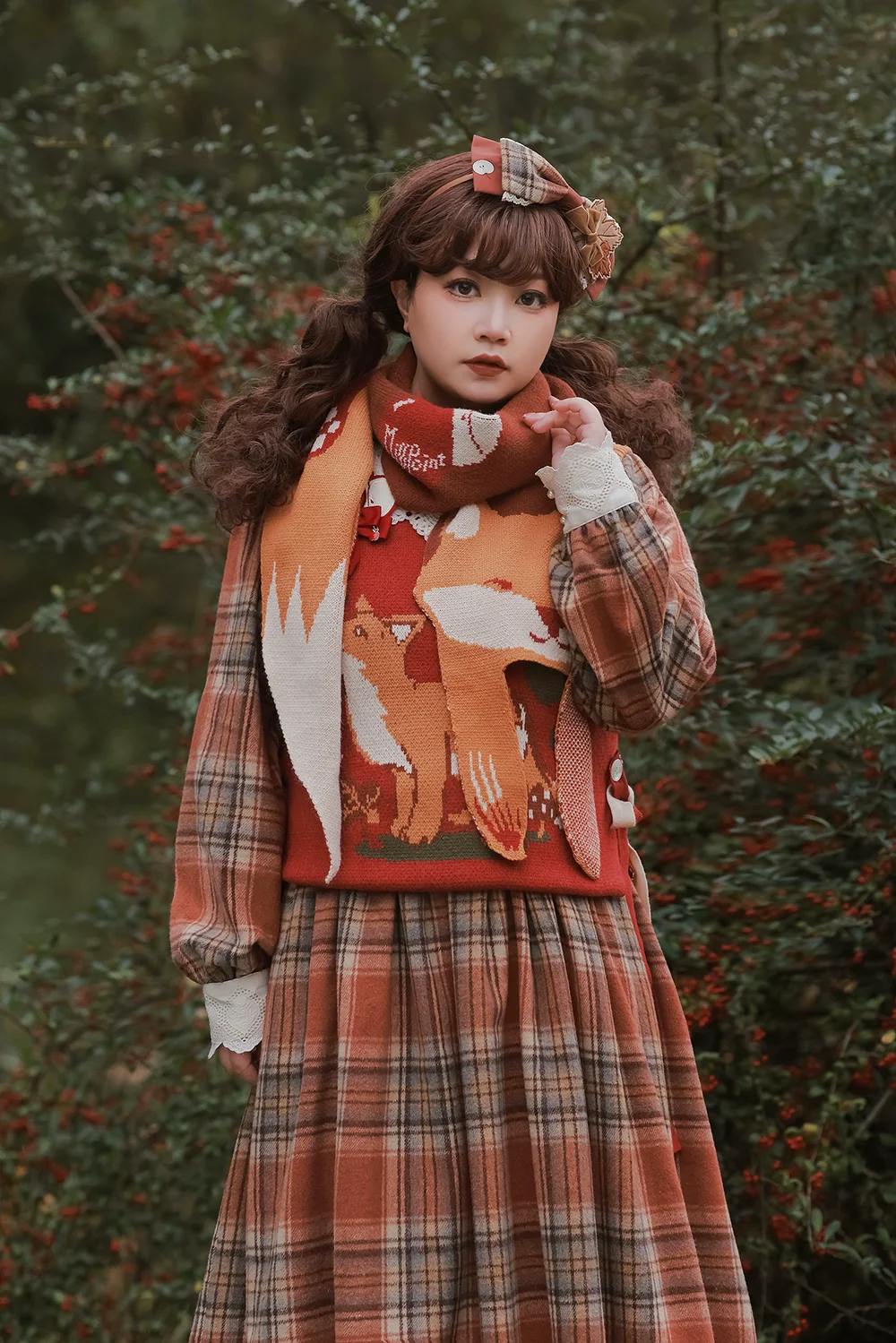 Chubby Fox in the Forest - Kawaii Lolita Vest Customized Lolita Sweater - Image 43