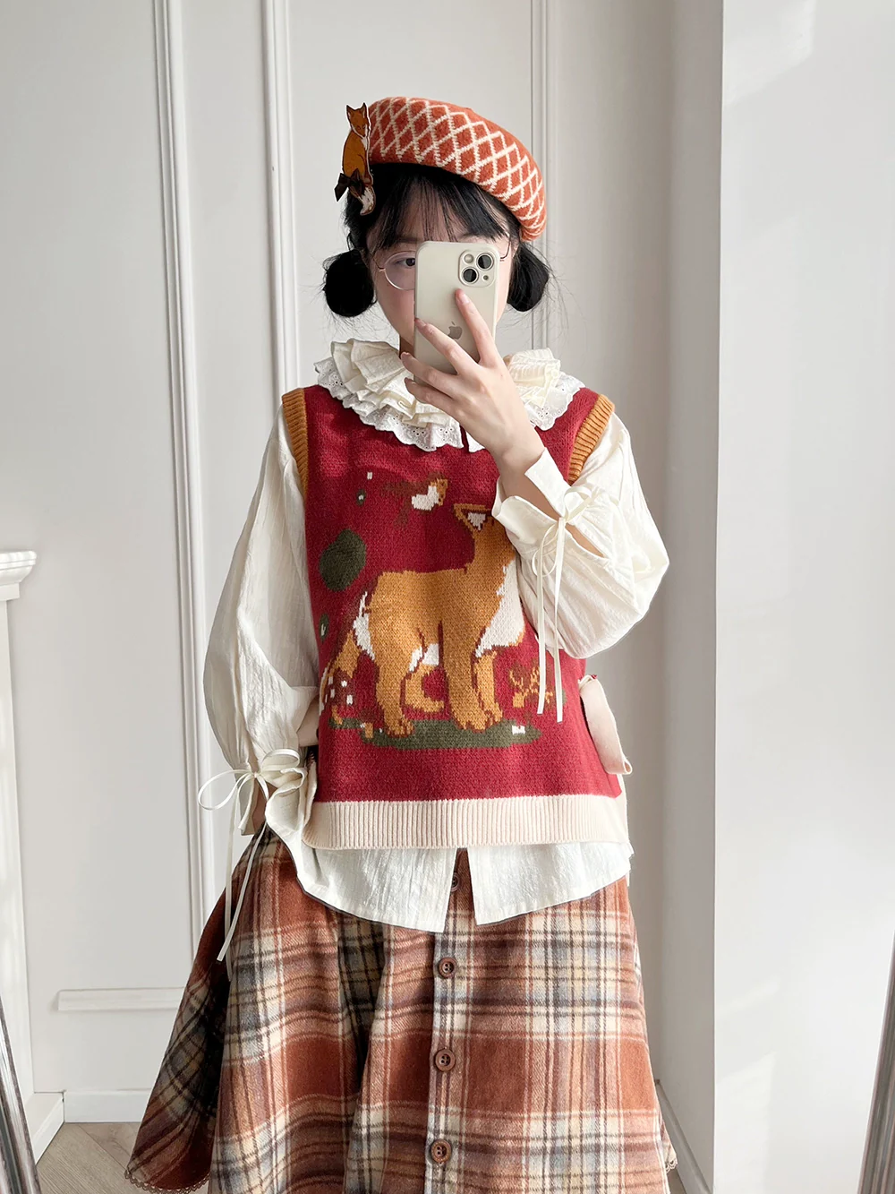 Chubby Fox in the Forest - Kawaii Lolita Vest Customized Lolita Sweater - Image 49