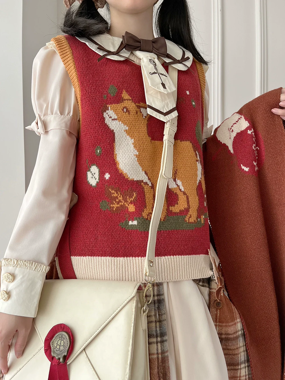 Chubby Fox in the Forest - Kawaii Lolita Vest Customized Lolita Sweater - Image 51